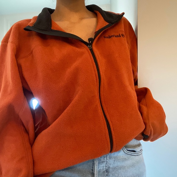 Super oversized orange timberland zip up fleece - Picture 3 of 4